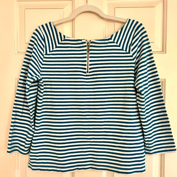 Old Navy teal and white striped knit top size M - Picture 3 of 4